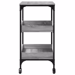 vidaXL Kitchen Trolley Rolling Cart Storage Cart Grey Sonoma Engineered Wood - Additional view 7
