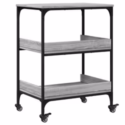 vidaXL Kitchen Trolley Rolling Cart Storage Cart Grey Sonoma Engineered Wood - Additional view 8