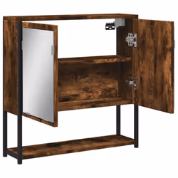 vidaXL Bathroom Mirror Cabinet Wall Mounted Cabinet Smoked Oak Engineered Wood - Additional view 5