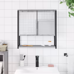 vidaXL Bathroom Mirror Cabinet Storage Cabinet Grey Sonoma Engineered Wood
