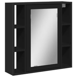 vidaXL Bathroom Mirror Cabinet Wall Cabinet Cupboard Black Engineered Wood