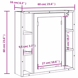 vidaXL Bathroom Mirror Cabinet Wall Cabinet Cupboard Black Engineered Wood