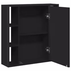 vidaXL Bathroom Mirror Cabinet Wall Cabinet Cupboard Black Engineered Wood - Additional view 5