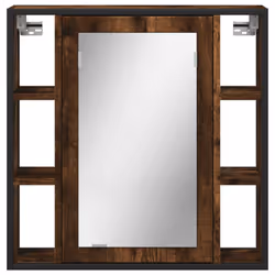 vidaXL Bathroom Mirror Cabinet Wall Mounted Cabinet Smoked Oak Engineered Wood - Additional view 4