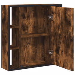 vidaXL Bathroom Mirror Cabinet Wall Mounted Cabinet Smoked Oak Engineered Wood - Additional view 5