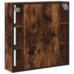 vidaXL Bathroom Mirror Cabinet Wall Mounted Cabinet Smoked Oak Engineered Wood - Additional view 7