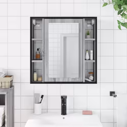vidaXL Bathroom Mirror Cabinet Storage Cabinet Grey Sonoma Engineered Wood