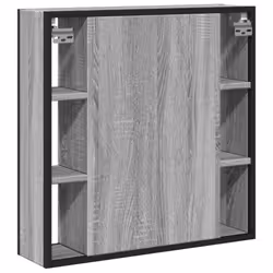 vidaXL Bathroom Mirror Cabinet Storage Cabinet Grey Sonoma Engineered Wood - Additional view 7