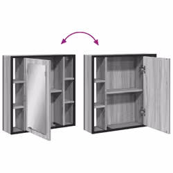 vidaXL Bathroom Mirror Cabinet Storage Cabinet Grey Sonoma Engineered Wood - Additional view 8