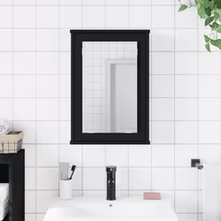 vidaXL Bathroom Mirror Cabinet Wall Cabinet Cupboard Black Engineered Wood