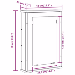 vidaXL Bathroom Mirror Cabinet Wall Cabinet Cupboard Black Engineered Wood