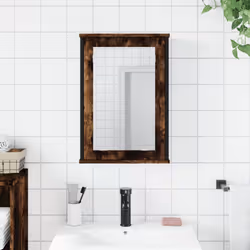 vidaXL Bathroom Mirror Cabinet Wall Mounted Cabinet Smoked Oak Engineered Wood - Additional view 2