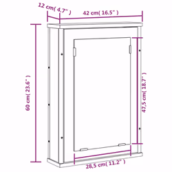 vidaXL Bathroom Mirror Cabinet Wall Mounted Cabinet Smoked Oak Engineered Wood - Additional view 3