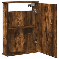 vidaXL Bathroom Mirror Cabinet Wall Mounted Cabinet Smoked Oak Engineered Wood - Additional view 4