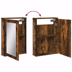 vidaXL Bathroom Mirror Cabinet Wall Mounted Cabinet Smoked Oak Engineered Wood - Additional view 7