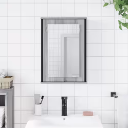 vidaXL Bathroom Mirror Cabinet Storage Cabinet Grey Sonoma Engineered Wood - Additional view 2
