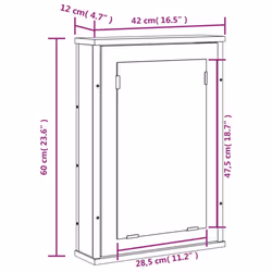 vidaXL Bathroom Mirror Cabinet Storage Cabinet Grey Sonoma Engineered Wood - Additional view 3
