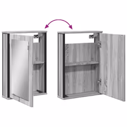 vidaXL Bathroom Mirror Cabinet Storage Cabinet Grey Sonoma Engineered Wood - Additional view 7