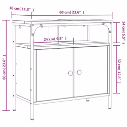 vidaXL Bathroom Sink Cabinet Vanity Unit Sink Cupboard Black Engineered Wood