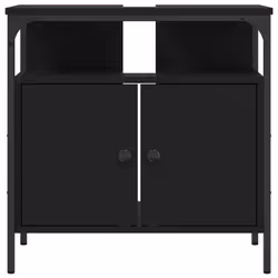 vidaXL Bathroom Sink Cabinet Vanity Unit Sink Cupboard Black Engineered Wood - Additional view 4