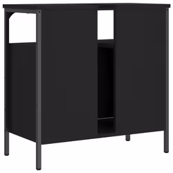 vidaXL Bathroom Sink Cabinet Vanity Unit Sink Cupboard Black Engineered Wood - Additional view 7