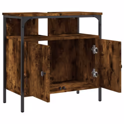 vidaXL Bathroom Sink Cabinet Storage Vanity Unit Smoked Oak Engineered Wood - Additional view 5