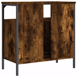 vidaXL Bathroom Sink Cabinet Storage Vanity Unit Smoked Oak Engineered Wood - Additional view 7