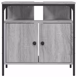 vidaXL Bathroom Sink Cabinet Storage Vanity Unit Grey Sonoma Engineered Wood - Additional view 4