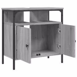 vidaXL Bathroom Sink Cabinet Storage Vanity Unit Grey Sonoma Engineered Wood - Additional view 5