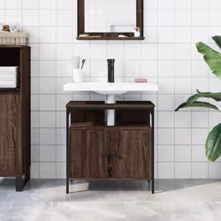 vidaXL Bathroom Sink Cabinet Storage Vanity Unit Brown Oak Engineered Wood