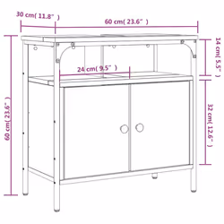 vidaXL Bathroom Sink Cabinet Storage Vanity Unit Brown Oak Engineered Wood
