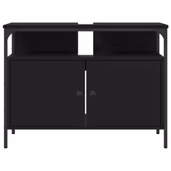 vidaXL Bathroom Sink Cabinet Vanity Unit Sink Cupboard Black Engineered Wood - Additional view 4