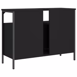 vidaXL Bathroom Sink Cabinet Vanity Unit Sink Cupboard Black Engineered Wood - Additional view 7