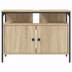 vidaXL Bathroom Sink Cabinet Storage Vanity Unit Sonoma Oak Engineered Wood - Additional view 4