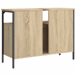 vidaXL Bathroom Sink Cabinet Storage Vanity Unit Sonoma Oak Engineered Wood - Additional view 7