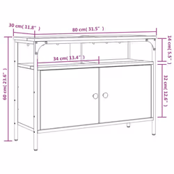 vidaXL Bathroom Sink Cabinet Storage Vanity Unit Smoked Oak Engineered Wood - Additional view 3