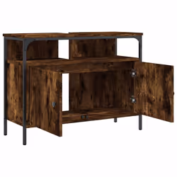 vidaXL Bathroom Sink Cabinet Storage Vanity Unit Smoked Oak Engineered Wood - Additional view 5