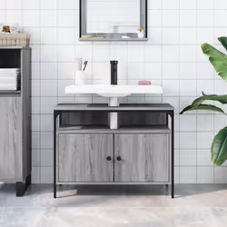vidaXL Bathroom Sink Cabinet Storage Vanity Unit Grey Sonoma Engineered Wood