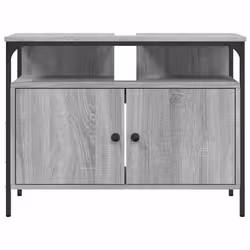 vidaXL Bathroom Sink Cabinet Storage Vanity Unit Grey Sonoma Engineered Wood - Additional view 4