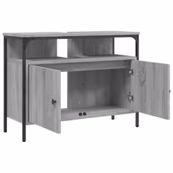 vidaXL Bathroom Sink Cabinet Storage Vanity Unit Grey Sonoma Engineered Wood - Additional view 5