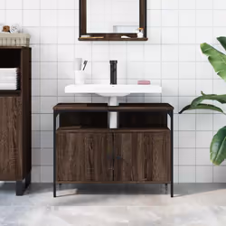 vidaXL Bathroom Sink Cabinet Storage Vanity Unit Brown Oak Engineered Wood