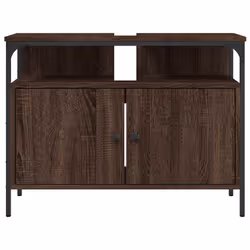vidaXL Bathroom Sink Cabinet Storage Vanity Unit Brown Oak Engineered Wood - Additional view 4