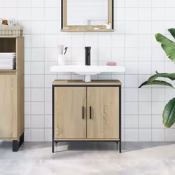 vidaXL Bathroom Sink Cabinet Storage Vanity Unit Sonoma Oak Engineered Wood - Additional view 2