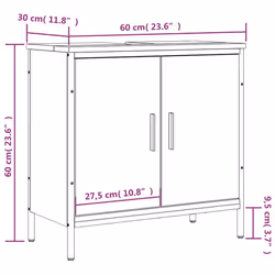 vidaXL Bathroom Sink Cabinet Storage Vanity Unit Sonoma Oak Engineered Wood - Additional view 3