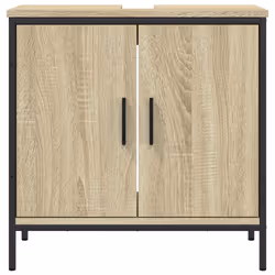 vidaXL Bathroom Sink Cabinet Storage Vanity Unit Sonoma Oak Engineered Wood - Additional view 4