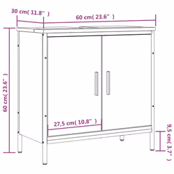 vidaXL Bathroom Sink Cabinet Storage Vanity Unit Grey Sonoma Engineered Wood