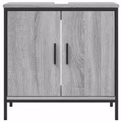 vidaXL Bathroom Sink Cabinet Storage Vanity Unit Grey Sonoma Engineered Wood - Additional view 4