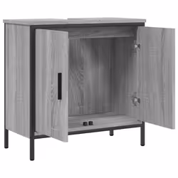 vidaXL Bathroom Sink Cabinet Storage Vanity Unit Grey Sonoma Engineered Wood - Additional view 5
