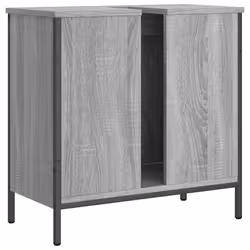 vidaXL Bathroom Sink Cabinet Storage Vanity Unit Grey Sonoma Engineered Wood - Additional view 7