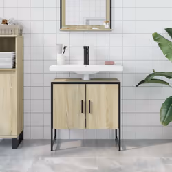 vidaXL Bathroom Sink Cabinet Storage Vanity Unit Sonoma Oak Engineered Wood - Additional view 2
